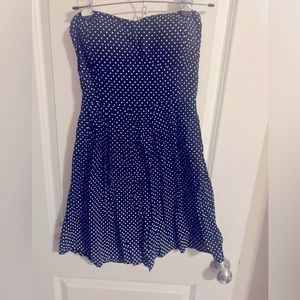 Black Polka Dot Strapless Dress